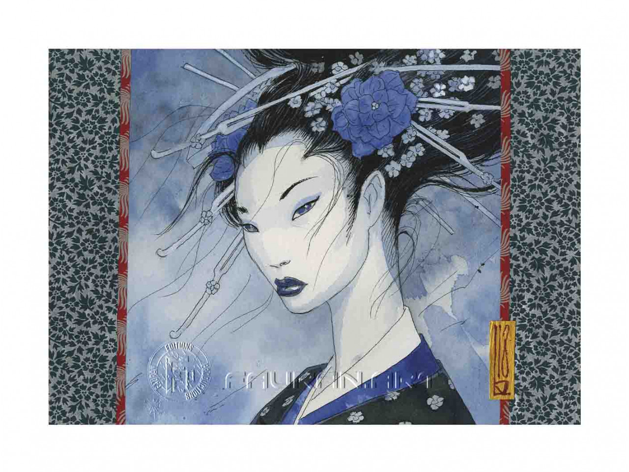 Tirage limité portrait Geisha 1 - Olivier Ledroit Tirage limité portrait Geisha 1 - Olivier Ledroit